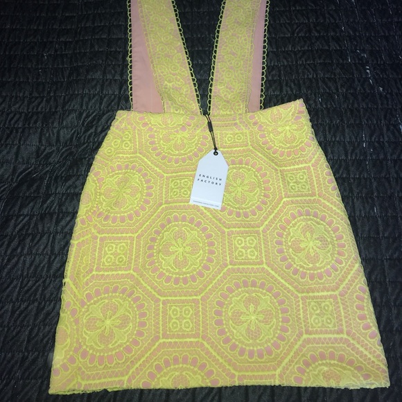 English Factory Contrast Lace Pinafore Dress - Picture 5 of 6